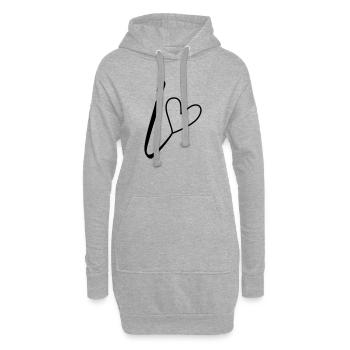 Buchstabe i Buchstabe-I Kalligrafie - Hoodie-Kleid - Grau meliert - Vorne