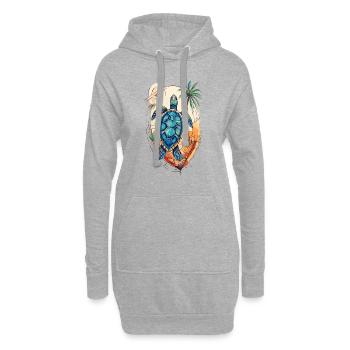GeoTropic Reverie Eine Oase der Ruhe - Hoodie-Kleid - Grau meliert - Vorne
