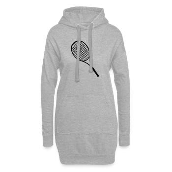 Tennis, Tennisschläger - Hoodie-Kleid - Grau meliert - Vorne