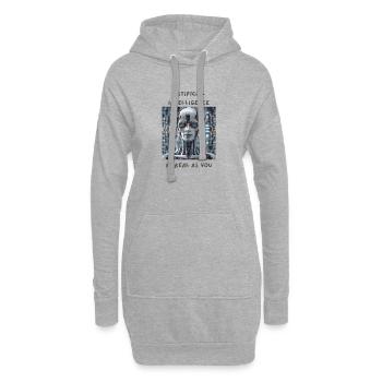 Are you human ? - Hoodie Dress - heather grey - Front