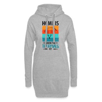 Paragliding Gleitschirm Paragleiter Paraglider - Hoodie-Kleid - Grau meliert - Vorne
