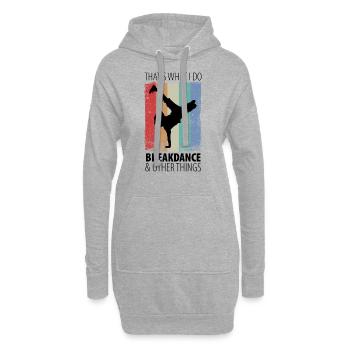 Breakdance Breakdancer Hip Hop Geschenk - Hoodie-Kleid - Grau meliert - Vorne