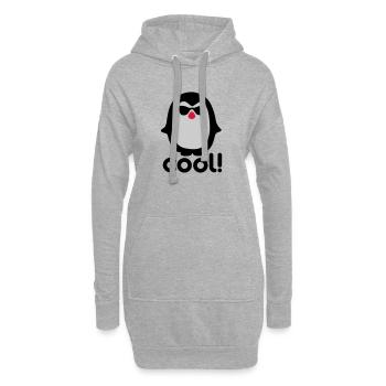 Pinguïn frais - Sweat-shirt à capuche long Femme - gris chiné - Devant