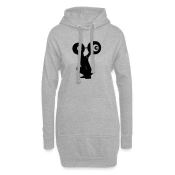 haltérophile - Sweat-shirt à capuche long Femme - gris chiné - Devant