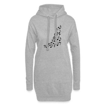 Notenschluessel et notes - Sweat-shirt à capuche long Femme - gris chiné - Devant