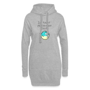 Kugelfisch Ich könnt` platzen vor Glück! - Hoodie-Kleid - Grau meliert - Vorne