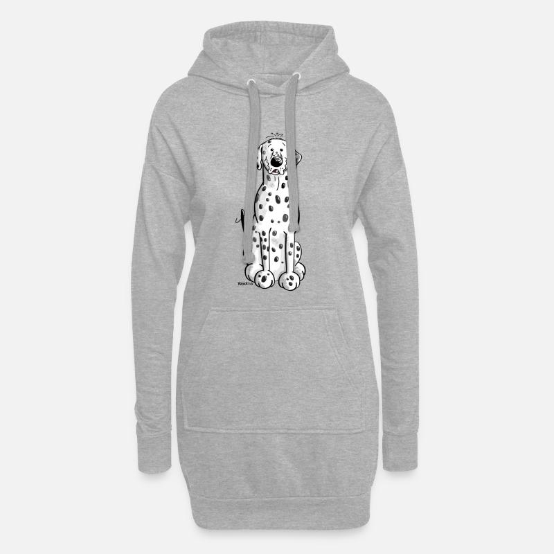 Drolliger Dalmatiner - Hoodie-Kleid - Grau meliert