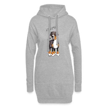 Appenzeller Sennenhund Play - Hoodie-Kleid - Grau meliert - Vorne