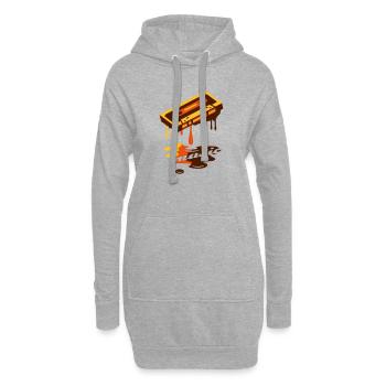 cool cassettes de musique rétro liquide Graffiti - Sweat-shirt à capuche long Femme - gris chiné - Devant