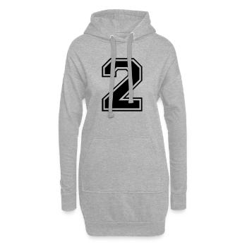 Football de rugby numéro 2 - Sweat-shirt à capuche long Femme - gris chiné - Devant