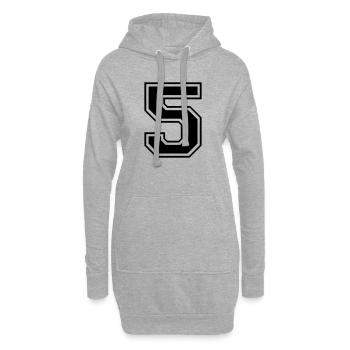 Football de rugby à 5 numéros - Sweat-shirt à capuche long Femme - gris chiné - Devant