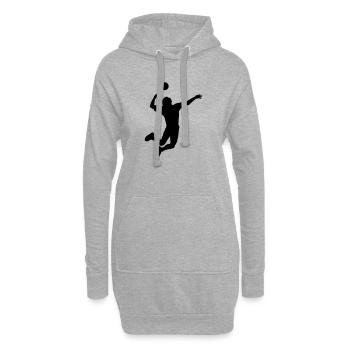 Volleyball gesprungen Schlag oder Service - Hoodie-Kleid - Grau meliert - Vorne