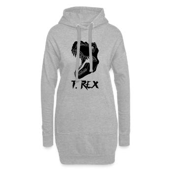 Tyrannosaurus schwarz - Hoodie-Kleid - Grau meliert - Vorne