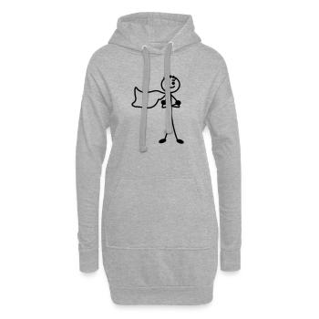 Super jeune ou homme et cape les bras croisés - Sweat-shirt à capuche long Femme - gris chiné - Devant