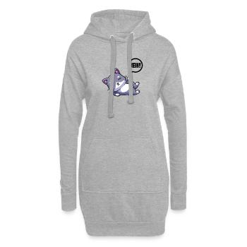 Schlafendes Kätzchen Träumerin - Hoodie-Kleid - Grau meliert - Vorne