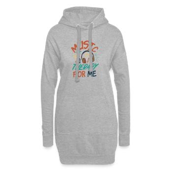 Musik ist Therapie für mich - Hoodie-Kleid - Grau meliert - Vorne