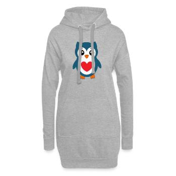 Eule blaue Eule  - Hoodie-Kleid - Grau meliert - Vorne
