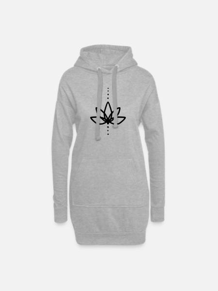 Fleur de cactus - Sweat-shirt à capuche long Femme - gris chiné