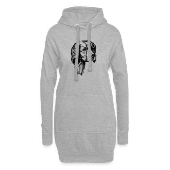 IRW Setter Portrait - Hoodie-Kleid - Grau meliert - Vorne