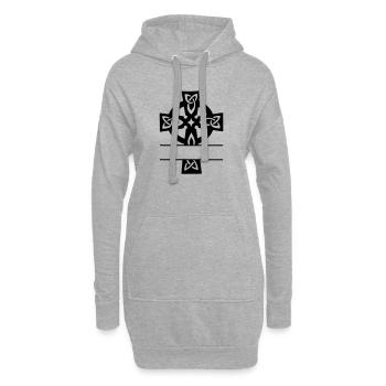 Keltisches Kreuz Monogramm Logo - Hoodie-Kleid - Grau meliert - Vorne