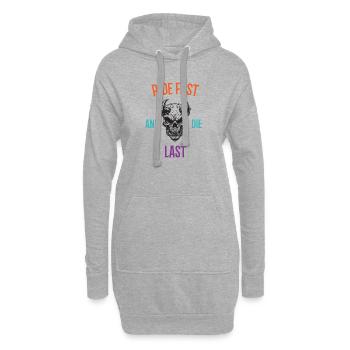 Fahren Sie schnell und sterben Sie zuletzt - Hoodie-Kleid - Grau meliert - Vorne