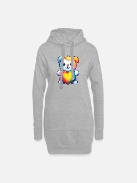 Love is a Bear Necessity - Hoodie Dress - heather grey