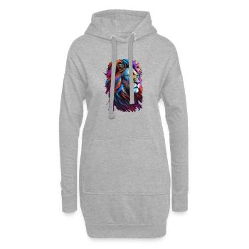 Löwe - Hoodie-Kleid - Grau meliert - Vorne