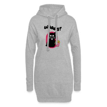 Filme Katze Popcorn Statement Theater Streaming - Hoodie-Kleid - Grau meliert - Vorne