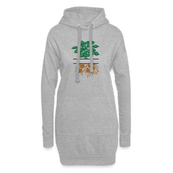 Plante de pomme de terre brun vert - Sweat-shirt à capuche long Femme - gris chiné - Devant