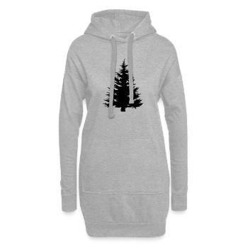 Icône de sapin de Noël icône sapin illustration graphique - Sweat-shirt à capuche long Femme - gris chiné - Devant