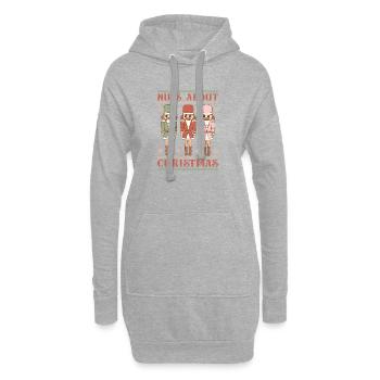 Hässlicher Weihnachtspullover - Hoodie-Kleid - Grau meliert - Vorne