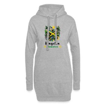 Jamaica Kingston Caribbean Design - Sweat-shirt à capuche long Femme - gris chiné - Devant