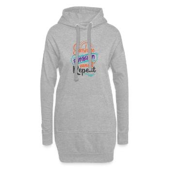 Sonnenschein Sonnenbrand Sonnenuntergang Wiederholung - Hoodie-Kleid - Grau meliert - Vorne