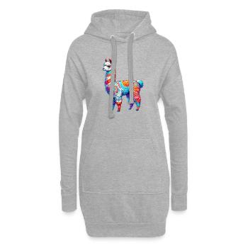 Alpaka - Hoodie-Kleid - Grau meliert - Vorne