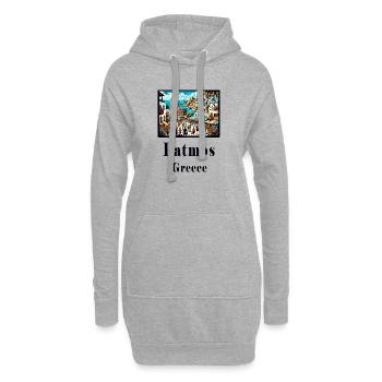 Patmos Griechenland Urlaubsinsel Strand Griechisch - Hoodie-Kleid - Grau meliert - Vorne