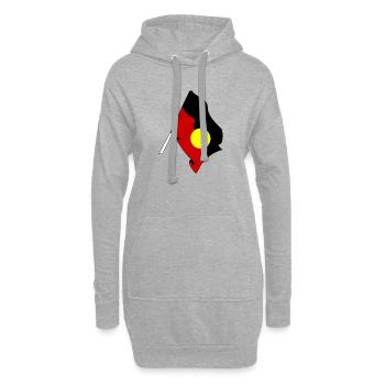 Flagge der Aborigines - Hoodie-Kleid - Grau meliert - Vorne