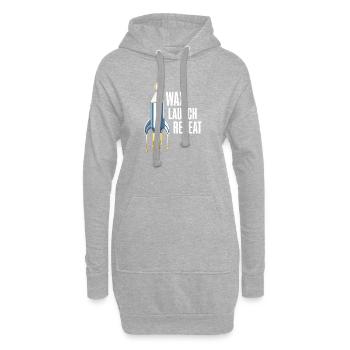 WAX Launch Repeat – Witziges Raketen-Kerzen-Design - Hoodie-Kleid - Grau meliert - Vorne