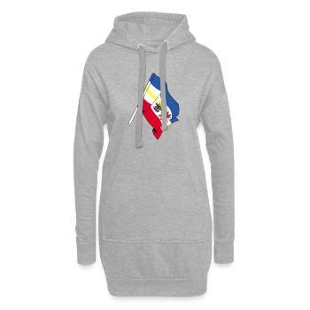 Flagge Mecklenburg Vorpommern - Hoodie-Kleid - Grau meliert - Vorne