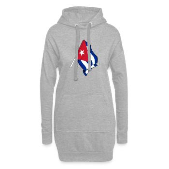 Drapeau de Cuba - Sweat-shirt à capuche long Femme - gris chiné - Devant