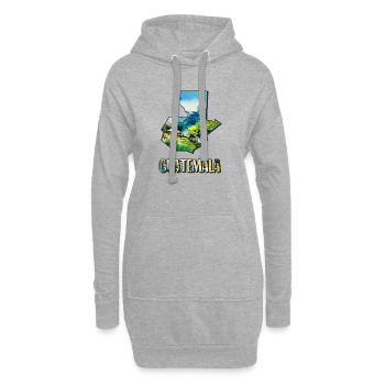 Carte à l’aquarelle du Guatemala - Sweat-shirt à capuche long Femme - gris chiné - Devant