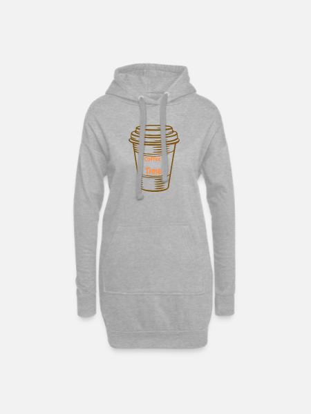 Kaffeezeit - Hoodie-Kleid - Grau meliert