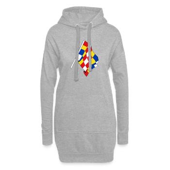 Drapeau Anvers Belgique - Sweat-shirt à capuche long Femme - gris chiné - Devant