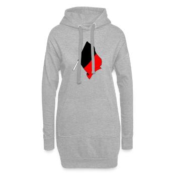 Noms de drapeaux Belgique - Sweat-shirt à capuche long Femme - gris chiné - Devant