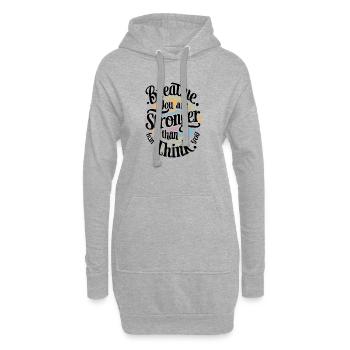 Inspirierende Weisheit Typografie - Hoodie-Kleid - Grau meliert - Vorne