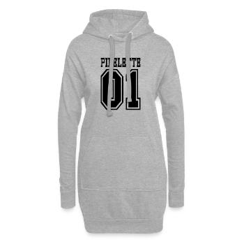 PIPELETTE - Sweat-shirt à capuche long Femme - gris chiné - Devant