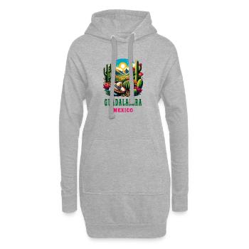 Motif de cactus de Guadalajara au Mexique - Sweat-shirt à capuche long Femme - gris chiné - Devant