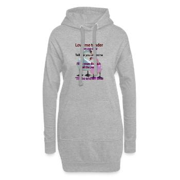 Aime-moi tendrement - Sweat-shirt à capuche long Femme - gris chiné - Devant