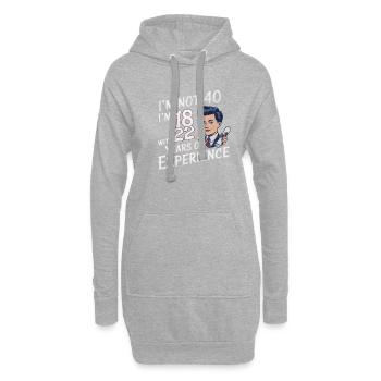 Je n’ai pas 40 ans, j’ai 18 ans et j’ai 22 ans - Sweat-shirt à capuche long Femme - gris chiné - Devant