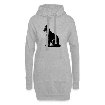 Abessiner Katze - Hoodie-Kleid - Grau meliert - Vorne