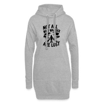 Nicht alle, die umherwandern, sind verloren - Hoodie-Kleid - Grau meliert - Vorne
